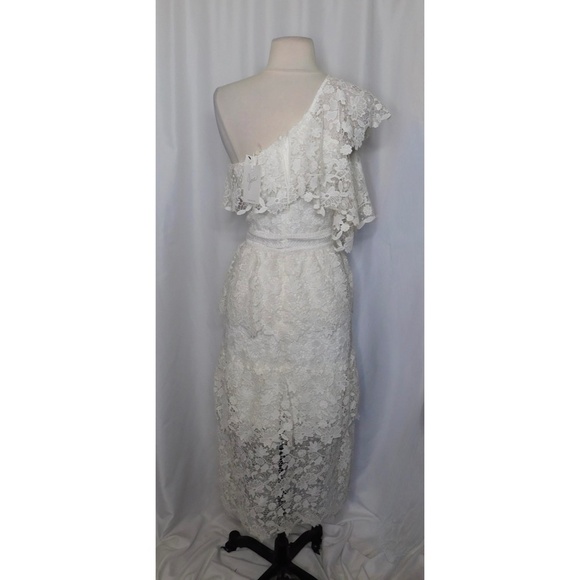 NWT!! JOIE Belisa White Lace Dress One Shoulder Porcelain Bridal Rehearsal 6 - Picture 10 of 16